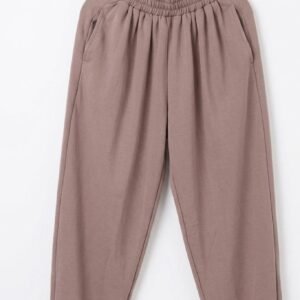Women’s Elastic-Waist Cuffed Joggers Dusty Mauve-Brown