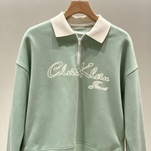 Quarter-Zip Collared Sweatshirt (Sage Green)