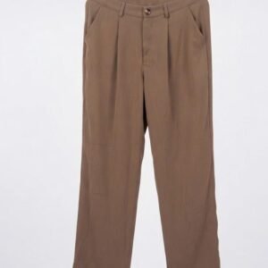 Neutral light brown / taupe Straight-Leg Tailored Trousers