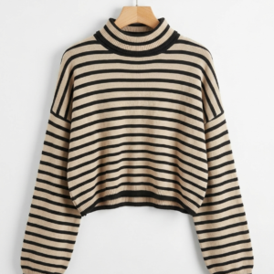 Stripped high neck Jumper