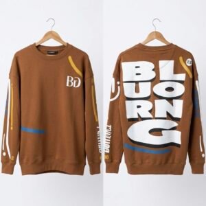 Urban Graphic Back-Print Crewneck Sweatshirt (Brown)