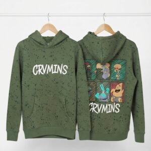 CRVMINS Cartoon Graphic Splatter-Print Hoodie