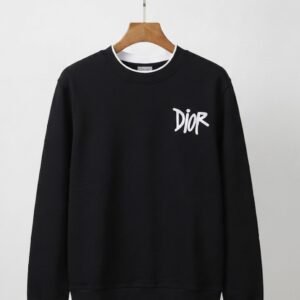 Black Crew Neck Sweatshirt with Script Logo