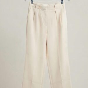 Wide-Leg Trousers (in Off-White / Cream)