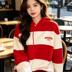 Oversized Hoodie (Red & White)