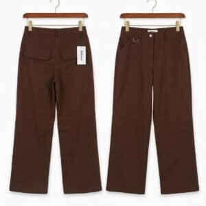 Wide-Leg Utility Trousers (in Chocolate Brown)