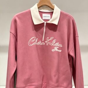 Quarter-Zip Collared Sweatshirt (Dusty Rose)